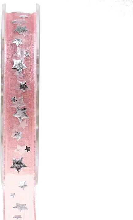 Immagine prodotto Mabella Organzaband mit silbernen Sternen für romantische Weihnachtsdeko (1x)