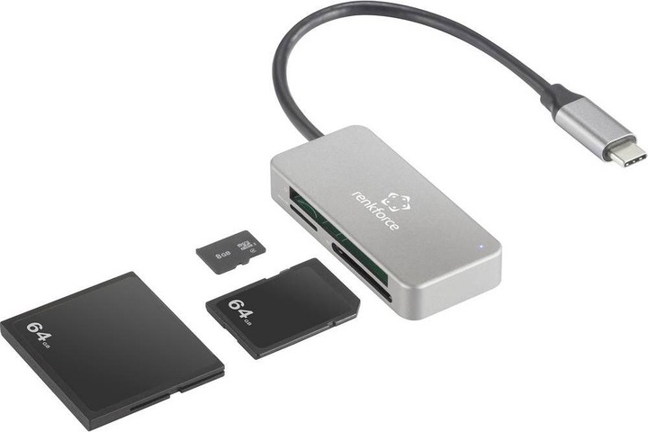 Image du produit Renkforce Lecteur de carte mémoire externe USB 3.2 Gen1 (USB 3.0) USB-C (USB-C)