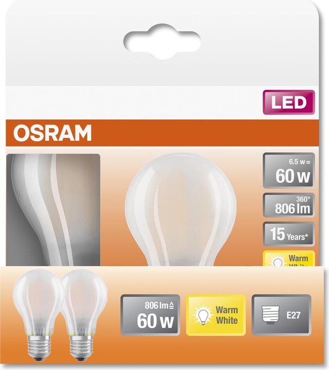 Image du produit Osram ST Clas A (E27, 6.50 W, 806 lm, 2 x, E)