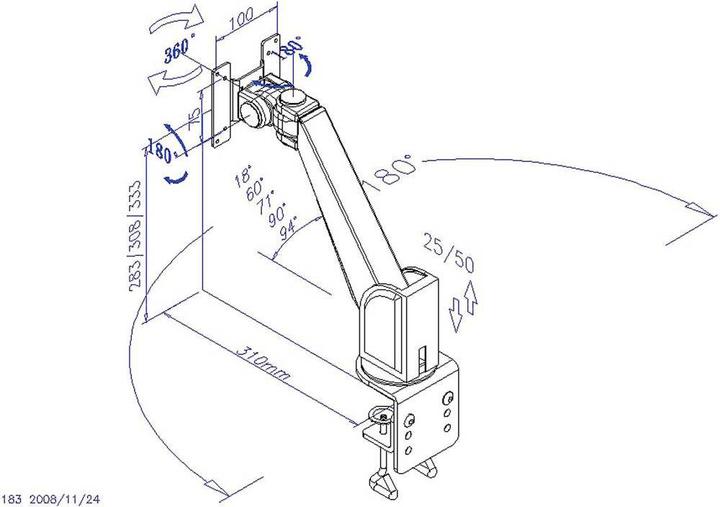 Actual product image SpeaKa Professional Monitor table mount 33.0 cm (Table, 22", 10 kg)