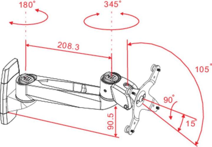 Image du produit SpeaKa Professional Swivel Support mural pour écran, Inclinable Pivotant et pivotant (Mur, 30")