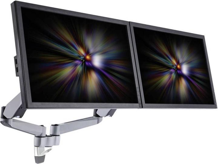 SpeaKa Professional SuperFlex 2fach Monitorhalter, Wandmontage mit Gasdruck-Technik (Wand, 30", 18 kg)
