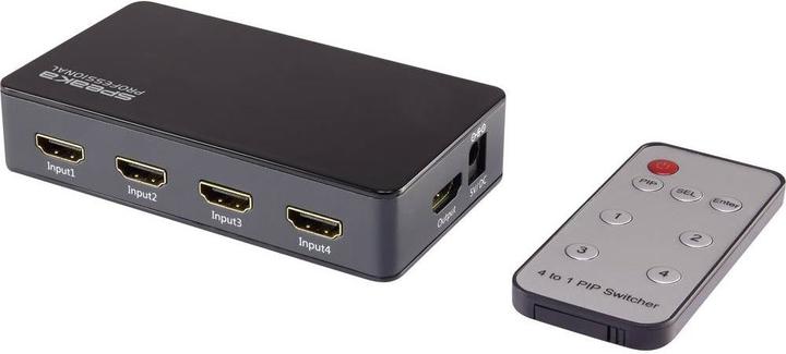 SpeaKa Professional 4 Port UHD HDMI Switch mit PIP-Funktion