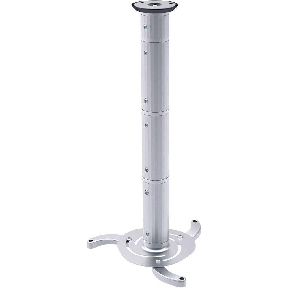 SpeaKa Professional Beamer-Deckenhalterung, höhenverstellbar 13 - 106 cm (Decke), Beamer Halterung, Silber