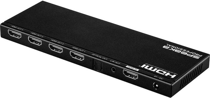 SpeaKa Professional 1x4 HDMI Splitter Audio Extractor