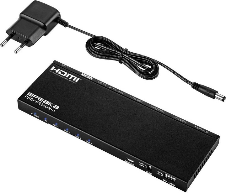 Actual product image SpeaKa Professional 1x4 HDMI Splitter Audio Extractor