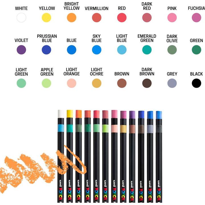 Image du produit Posca Pastel KPA-100 Set de 24 crayons de cire assortis (24x)