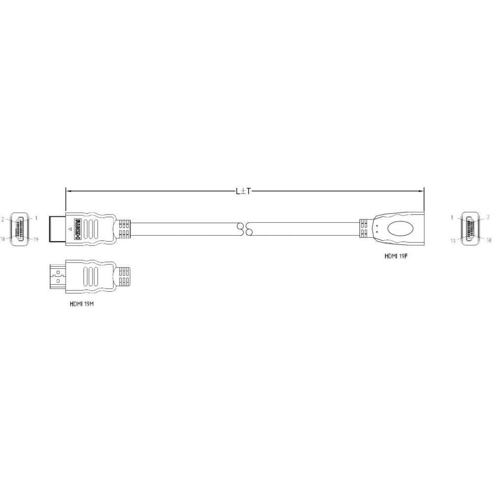 Thumbnail - SpeaKa Professional HDMI-Verlängerungskabel 0.3 m (0.30 m, HDMI), Video Kabel
