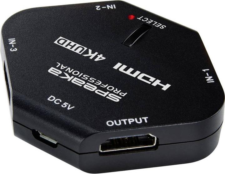 Immagine prodotto SpeaKa Professional SP-HDS-100 Switch HDMI 3 a 1 4K HDR