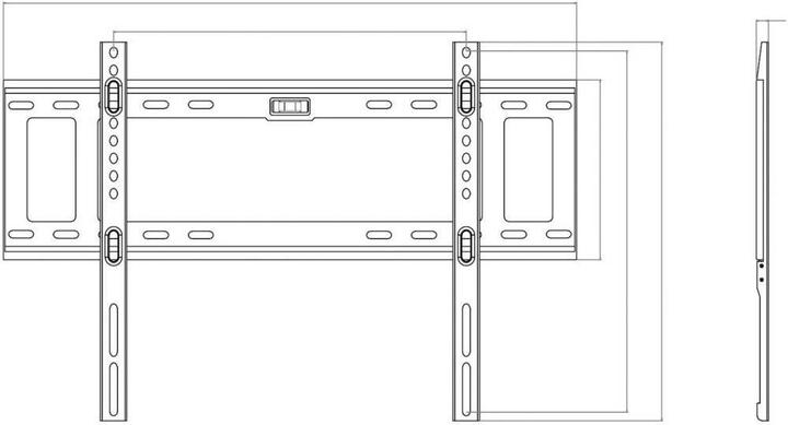 Image du produit SpeaKa Professional Support TV mural pour 81 cm (32") - 152 cm (60") Fixe 45 kg (Mur, 60", 45 kg)