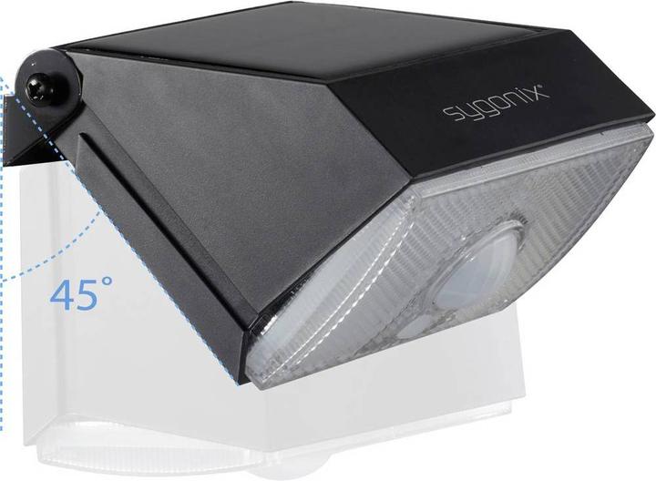 Image du produit Sygonix Applique murale solaire avec capteur de mouvement PIR, 4000 K, 1000 lumens (1000 lm, IP65)