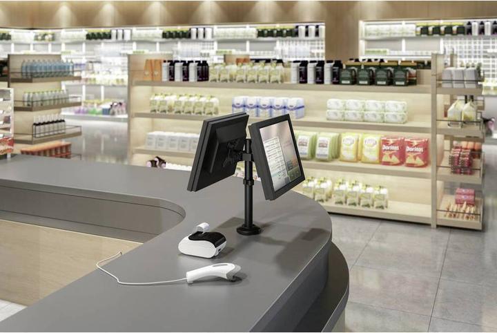 Image du produit SpeaKa Professional Support double écran avec pied de serrage (Tables)