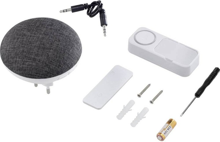 Produktbild Sygonix Funk-Türglocke mit aufnehmbarem Klingelton, Stoffbezug, 433 MHz (Funk)