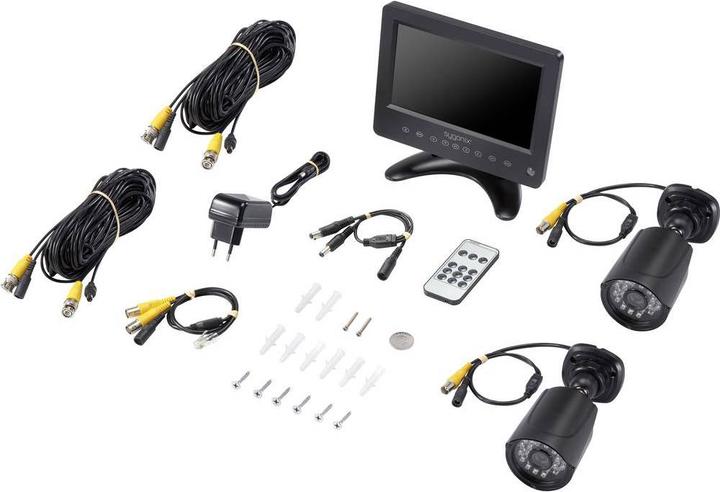 Actual product image Sygonix Surveillance camera set AHD 2 channel with cameras 1280 x 720 pixel (1280 x 720 pixels)