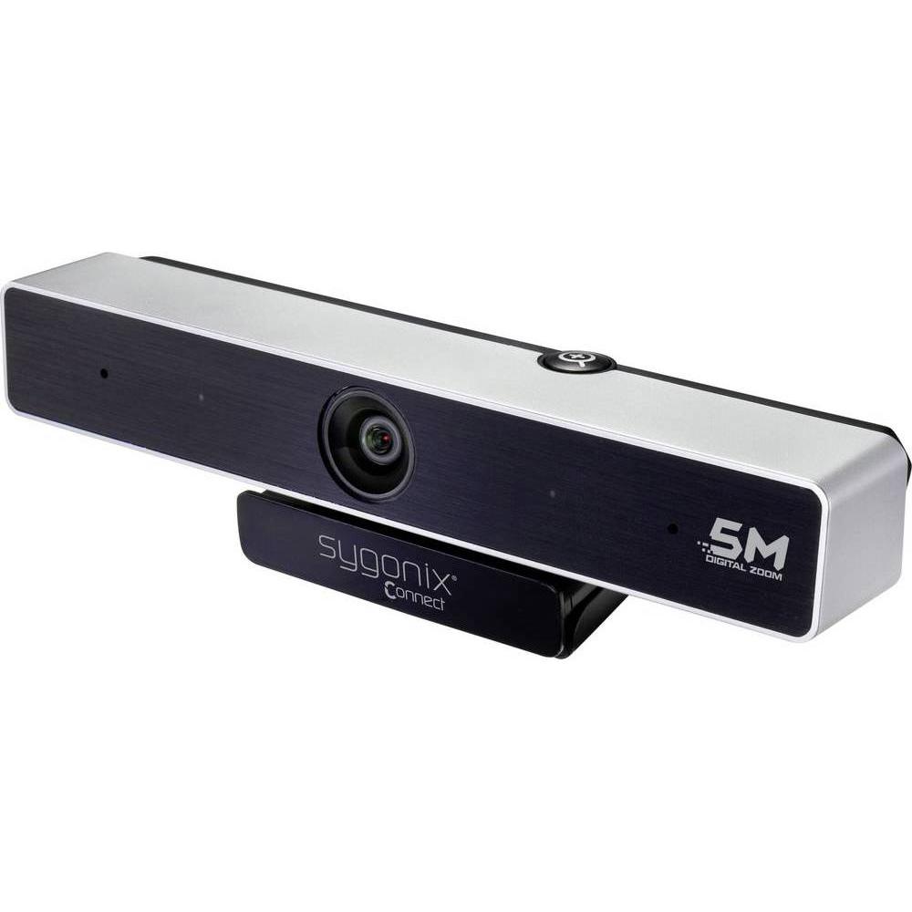 Sygonix Connect 2K Webcam mit Stereomikrofon (5 Mpx), Webcam, Schwarz, Silber