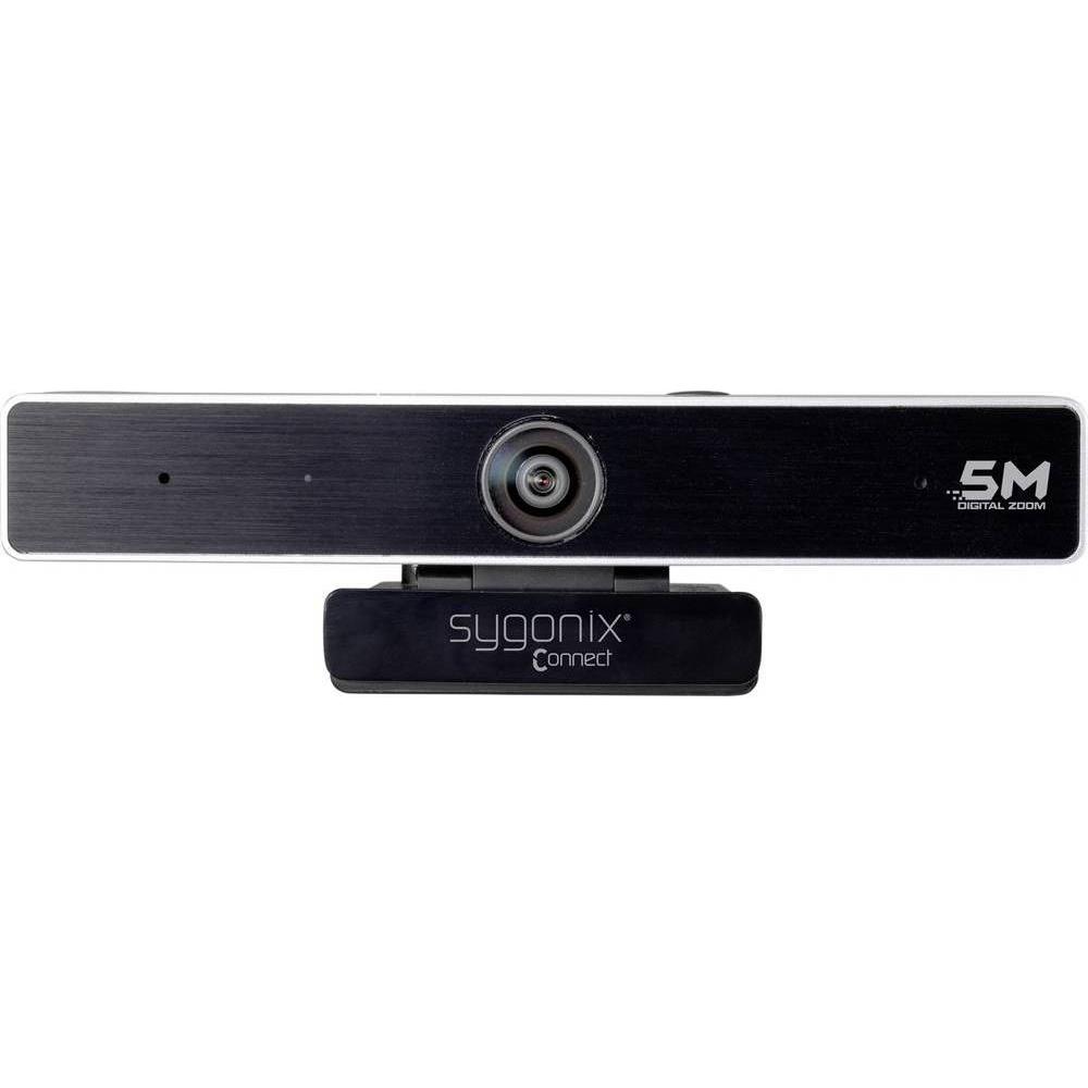 Thumbnail - Sygonix Connect 2K Webcam mit Stereomikrofon (5 Mpx), Webcam, Schwarz, Silber