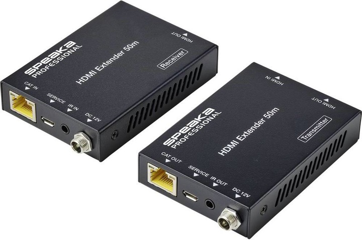 SpeaKa Professional HDMI Extender 50 m via network cable with one-way IR (Extender)