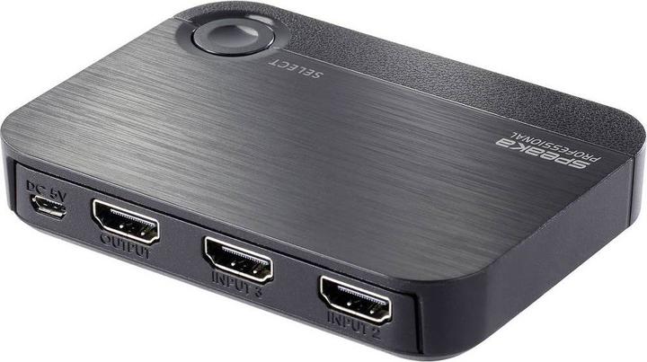 Actual product image SpeaKa Professional 2+1 Port HDMI Switch mit zusätzlichem USB-C™-Einput 3840 x 2160 Pixel