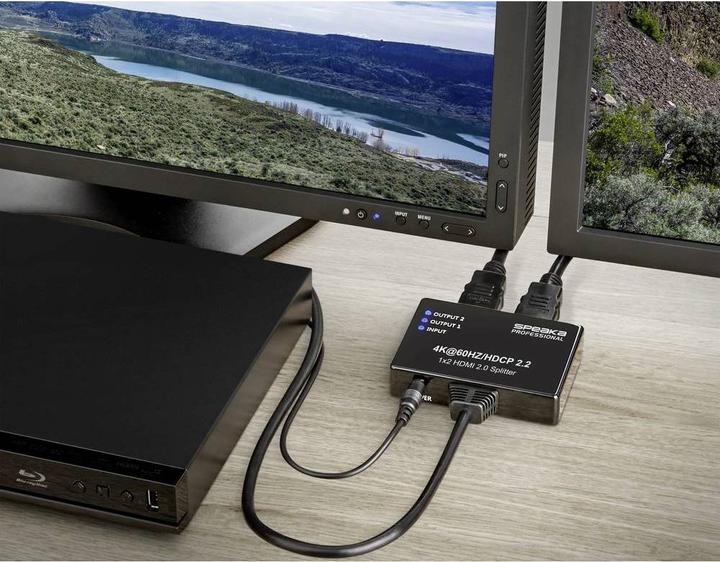 Actual product image SpeaKa Professional 1x2 HDMI Splitter