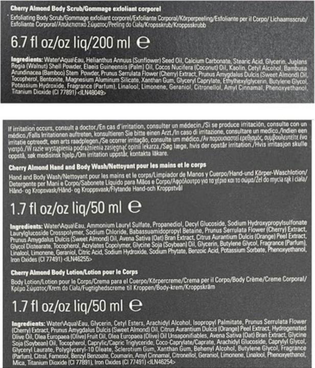 Immagine prodotto Aveda Trio di trattamenti per il corpo alla ciliegia e alla mandorla (Set per la cura del corpo)