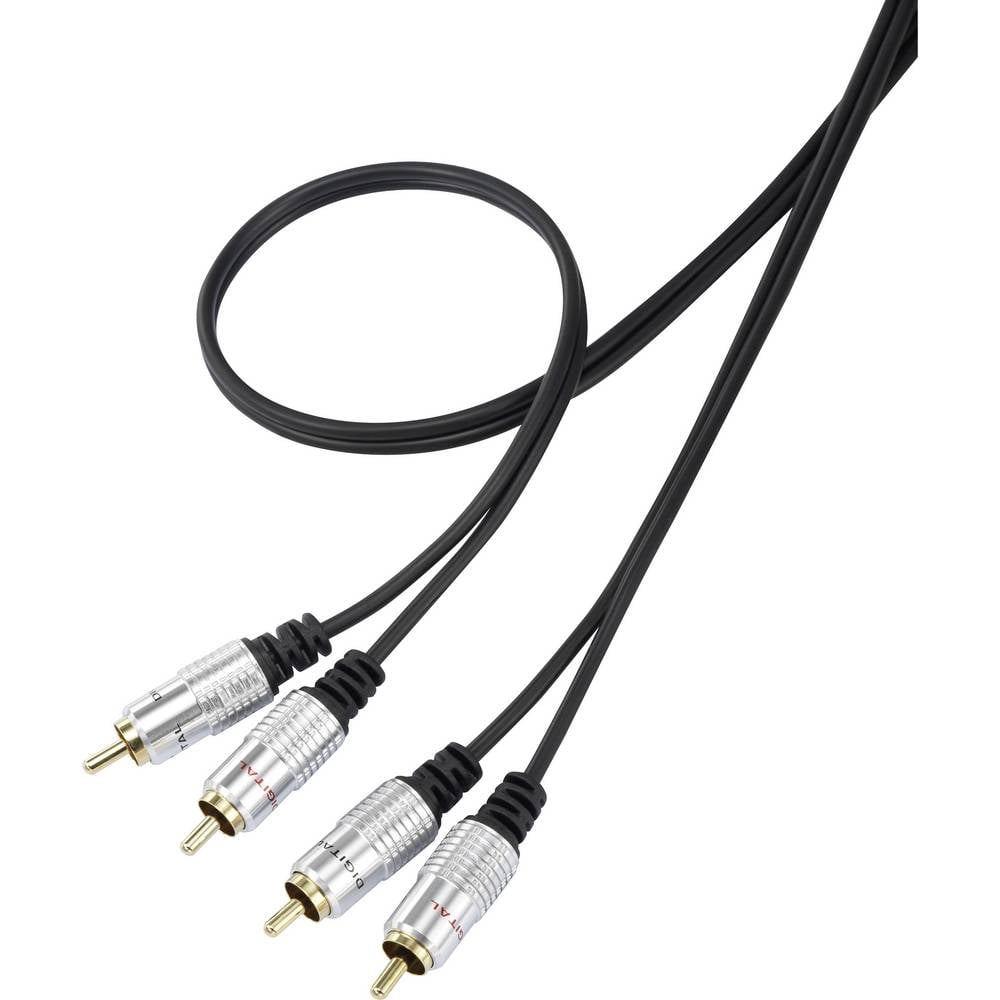 SpeaKa Professional Speaka SuperSoft Cinch-Audiokabel (R/L) 1 m (1 m, Cinch), Audio Kabel