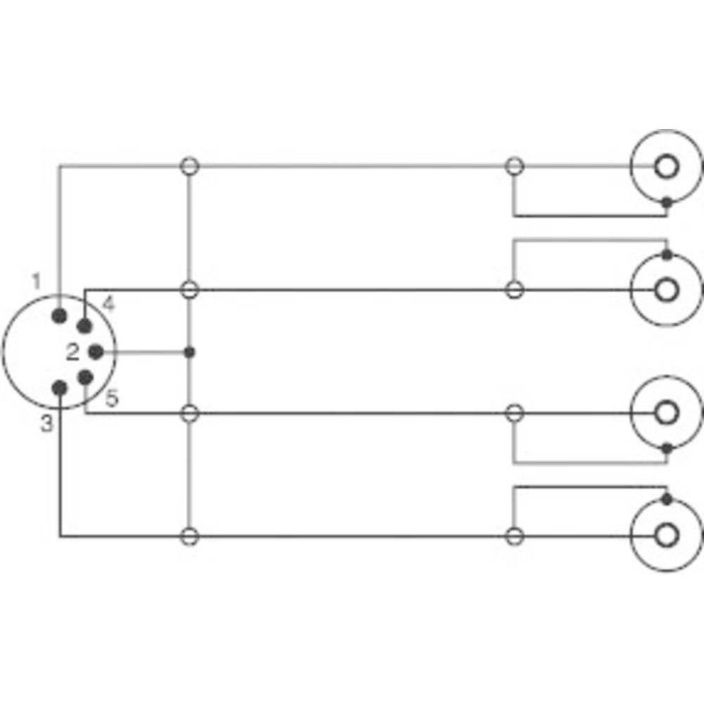 Thumbnail - SpeaKa Professional Cinch/DIN-Anschluss Adapter Diodenbuchse 5pol (DIN) 4x Cinch-Buchse (Audio Splitter), Audio Adapter,...