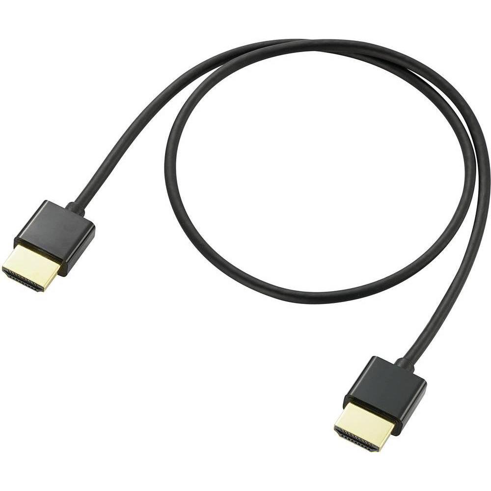 SpeaKa Professional HDMI Anschlusskabel 0,50 m Audio Return Channel, vergoldete Steckkontakte Schwarz (1x HDMI-Stecker (...