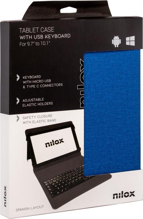 Produktbild Nilox 9.7" TO 10.5" USB KEYBOARD CASE BLUE NXFU003