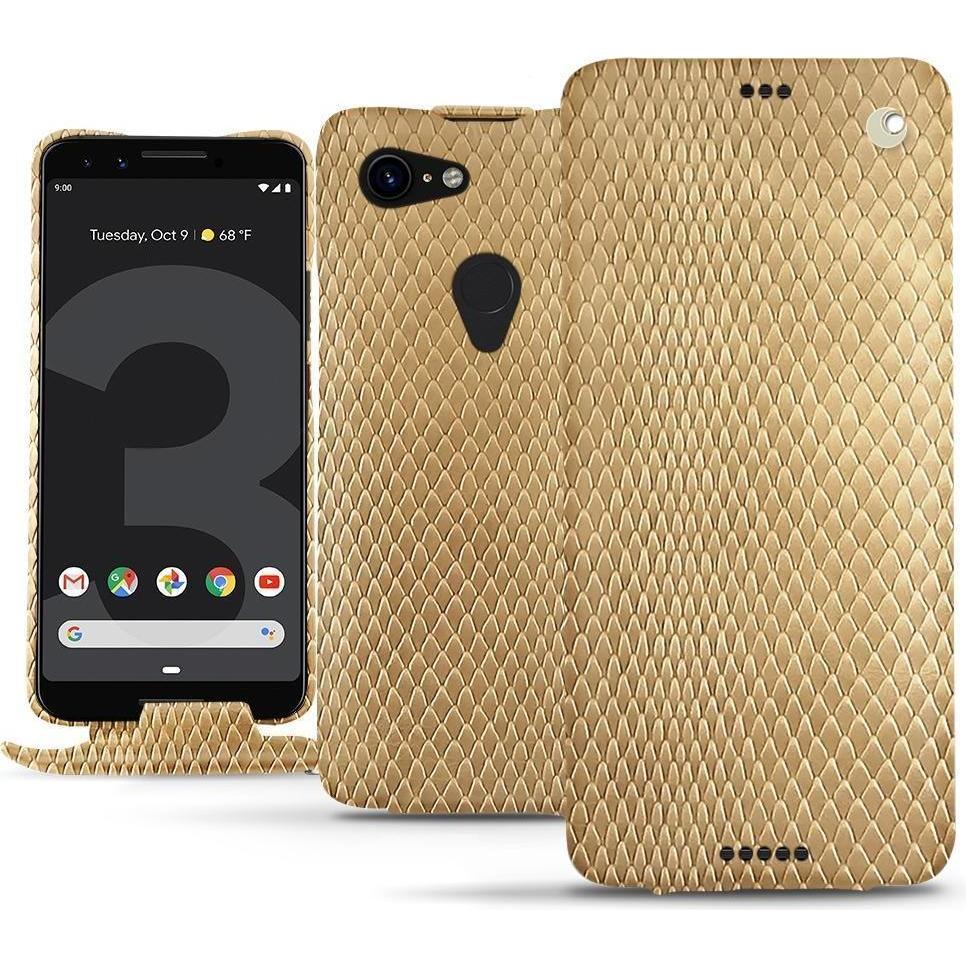 Thumbnail - Noreve Lederschutzhülle vertikal (Google Pixel 3 XL), Smartphone Hülle, Beige