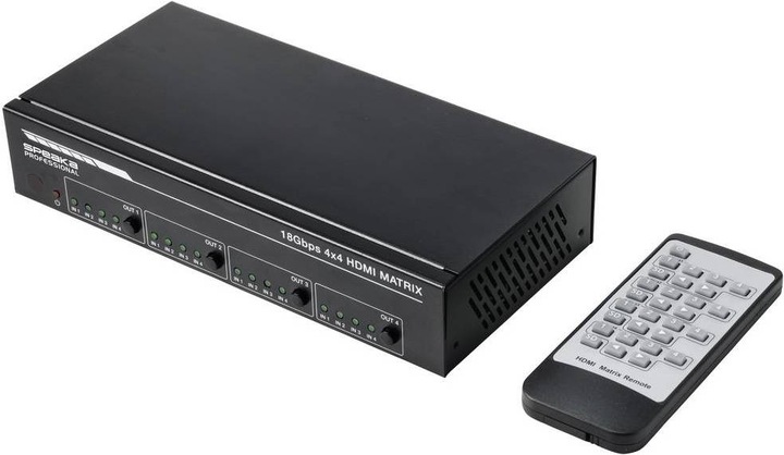 Actual product image SpeaKa Professional SP-HSW-740 4K HDMI 4x4 Matrix Switch