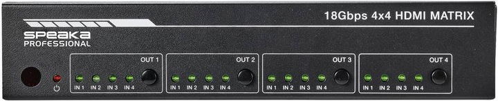 Actual product image SpeaKa Professional SP-HSW-740 4K HDMI 4x4 Matrix Switch