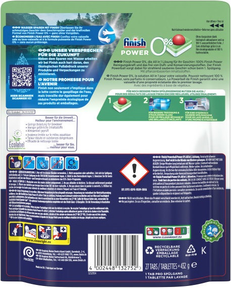 Produktbild Finish Powerball 0% (Tabs, 27 x)