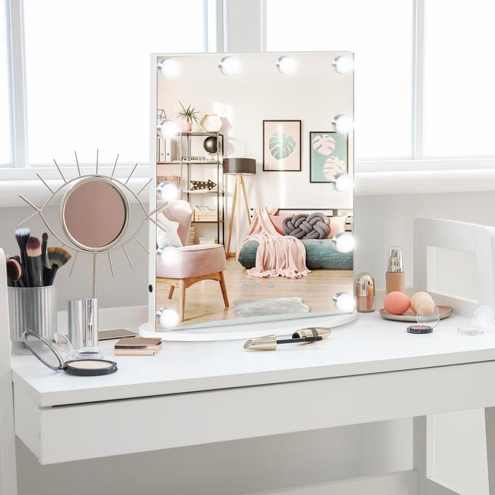 Actual product image Homcom Make-up mirror with 12 LED lights (51 x 41.5 x 13.5 cm)