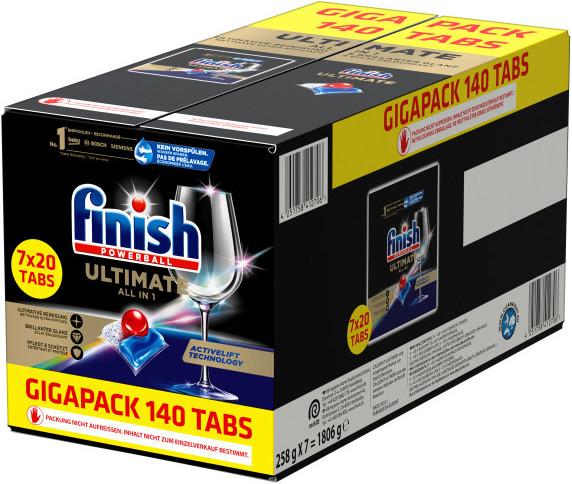 Finish Tablettes pour lave-vaisselle Ultimate All in 1 Gigapack (Tabs, 140 Cycles de lavage)