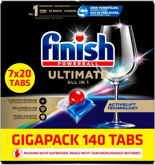 Image du produit Finish Tablettes pour lave-vaisselle Ultimate All in 1 Gigapack (Tabs, 140 Cycles de lavage)