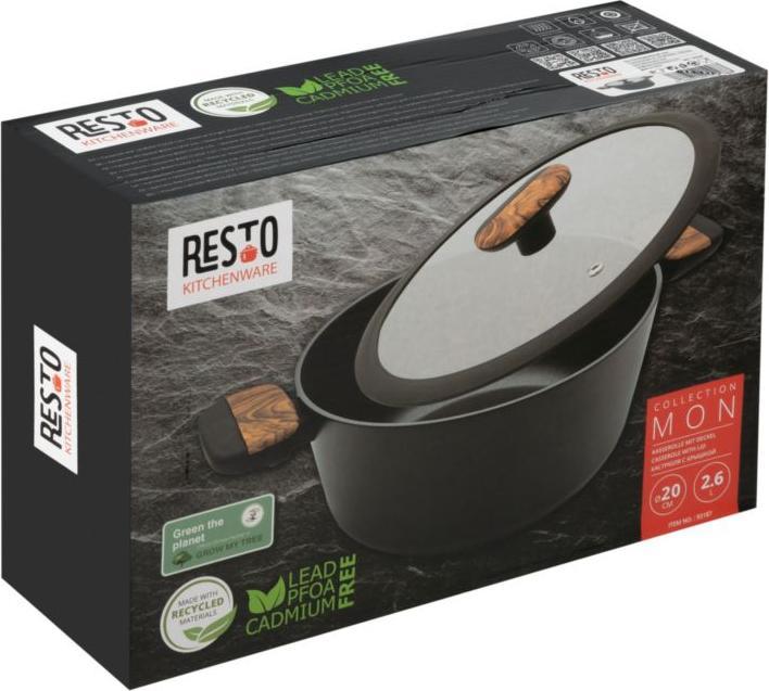 Produktbild Resto CASSEROLE D20CM 2.6L/93187 (20 cm, Kochtopf, Aluminium)