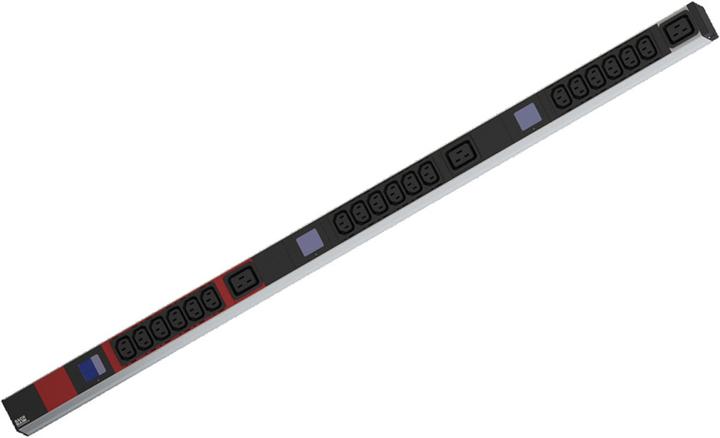Produktbild Bachmann BN0500 48,26cm 19Zoll PDU 1HE 18xC13 3xC19 Leistungsmessung Anschluss CEE 3x16A rot