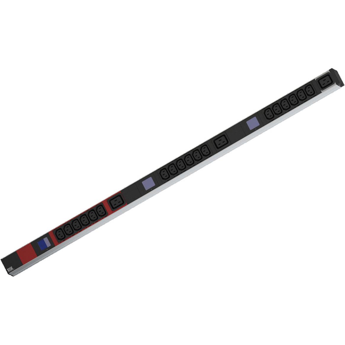 Bachmann BN0500 48,26cm 19Zoll PDU 1HE 18xC13 3xC19 Leistungsmessung Anschluss CEE 3x16A rot, USV Zubehör