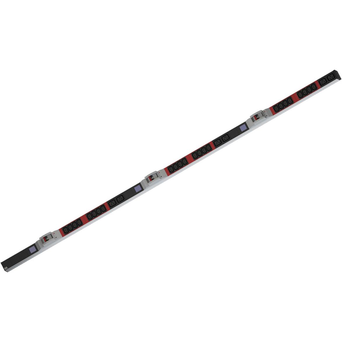 Bachmann BN0500 48,26cm 19Zoll PDU 1HE 24xC13 6xC19 Leistungsmessung Anschluss CEE 3x32A rot, USV Zubehör