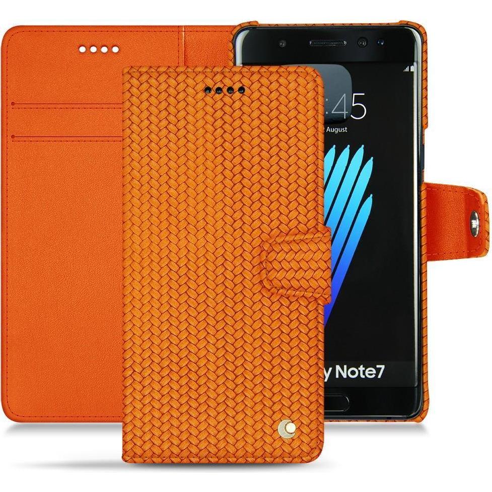 Noreve Lederschutzhülle Wallet (Samsung Galaxy Note 7), Smartphone Hülle, Orange