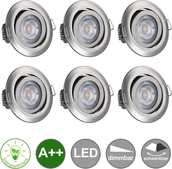 Actual product image Monzana Set of 6 LED recessed luminaire (400 lm)