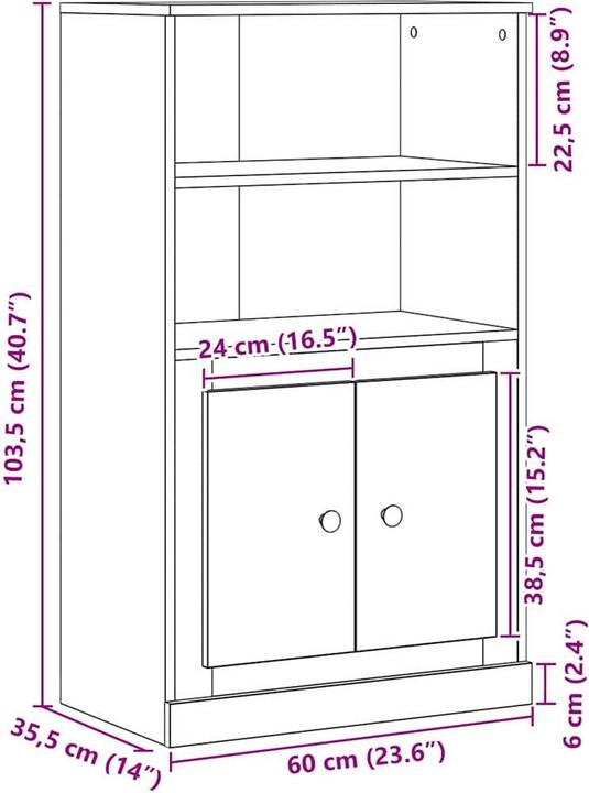 Produktbild vidaXL Buffet-Tisch (35.50 x 35.50 x 103.50 cm)