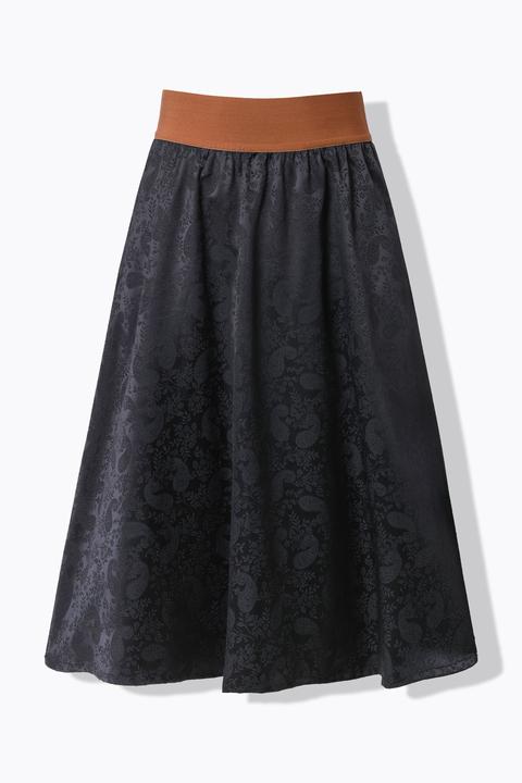 Produktbild Ulla Popken Trachten-Maxirock, Jacquard, Elastikbund, Taschen (60)