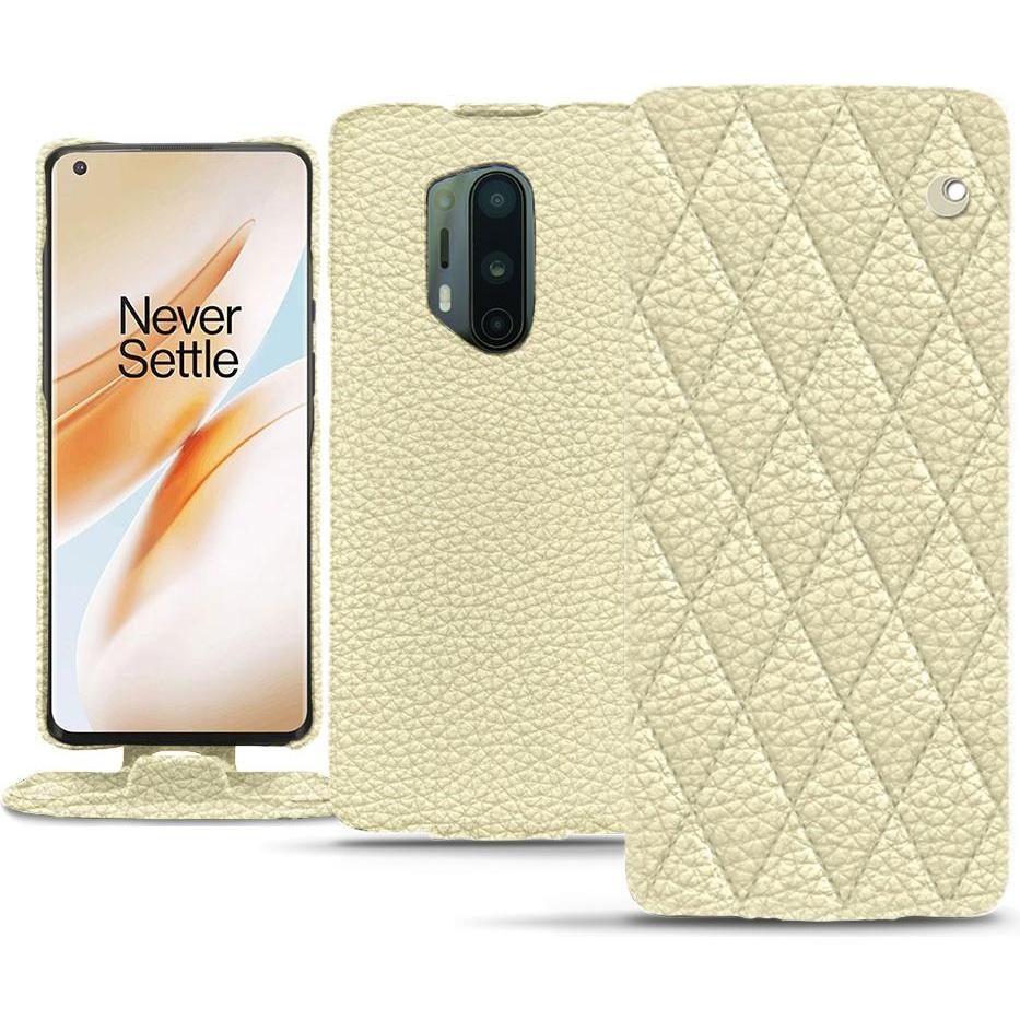 Noreve Lederschutzhülle vertikal (OnePlus 8 Pro), Smartphone Hülle, Beige