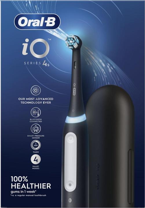 Image du produit Oral-B iO 4S Brosse à dents vibrante pour adultes Noir (Brosse à dents oscillo-rotative)