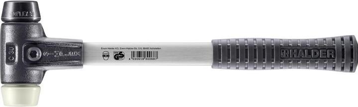 Actual product image Simplex Soft-face mallet with reinforced cast steel housing and fibreglass handle, Ø 30, rubber composition