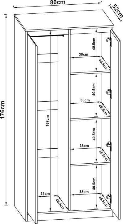 Image du produit En.Casa Bastheim (80 x 52 x 176 cm)