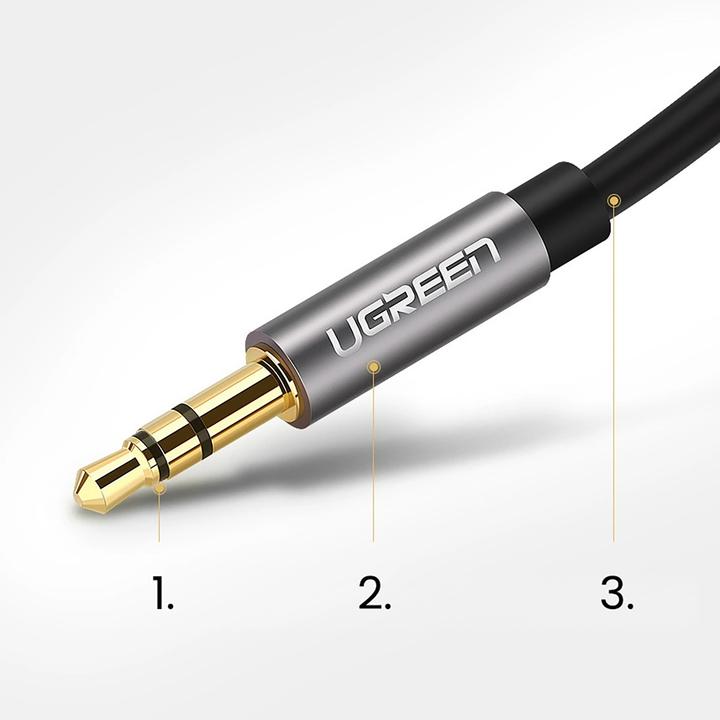 Produktbild Ugreen AV119 Jack cable 3.5mm AUX 3m (black) (3 m, AUX Kabel)