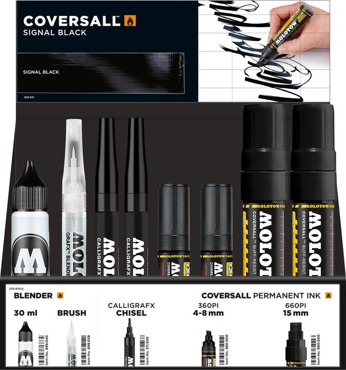Produktbild Molotow Display Coversall Set Marker Collection (Signalschwarz, 33 x)