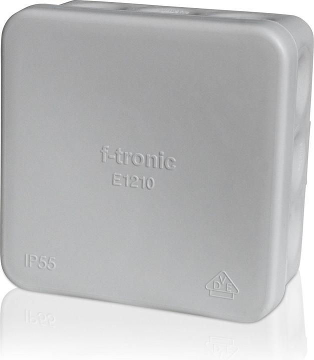 Actual product image F-Tronic FR junction box IP55, 80x80x37mm, grey, without lugs, w. piercing membrane, E1210